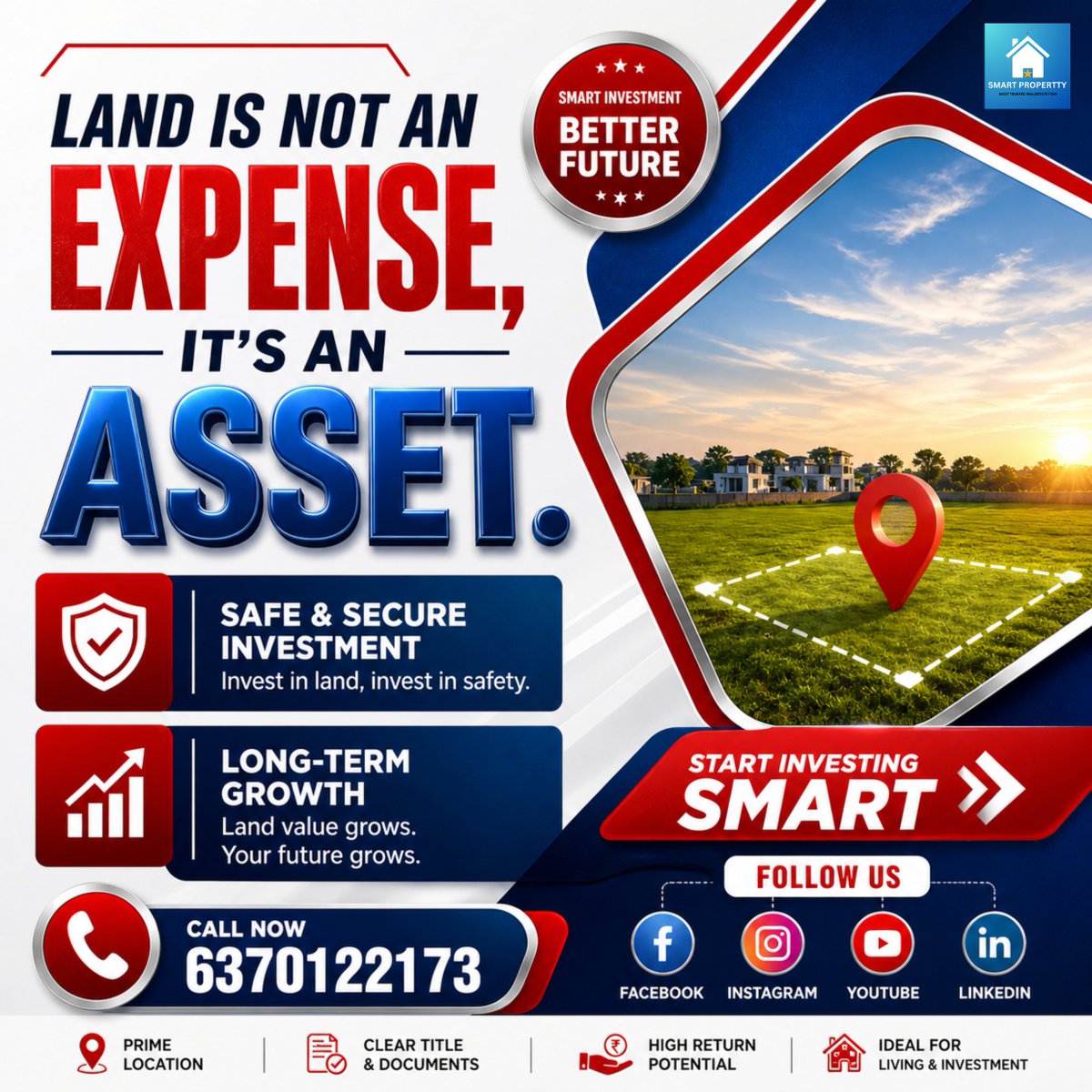 smartpropertty's tweet image. Land is not an expense, it’s an asset.
Invest smart today for a better future.
✔ Safe &amp;amp; Secure Investment
✔ Long-Term Growth
✔ High Return Potential
✔ Prime Locations

📞 6370122173
#LandInvestment #Balasore #RealEstate #PlotForSale #SafeInvestment #PropertyInvestment
