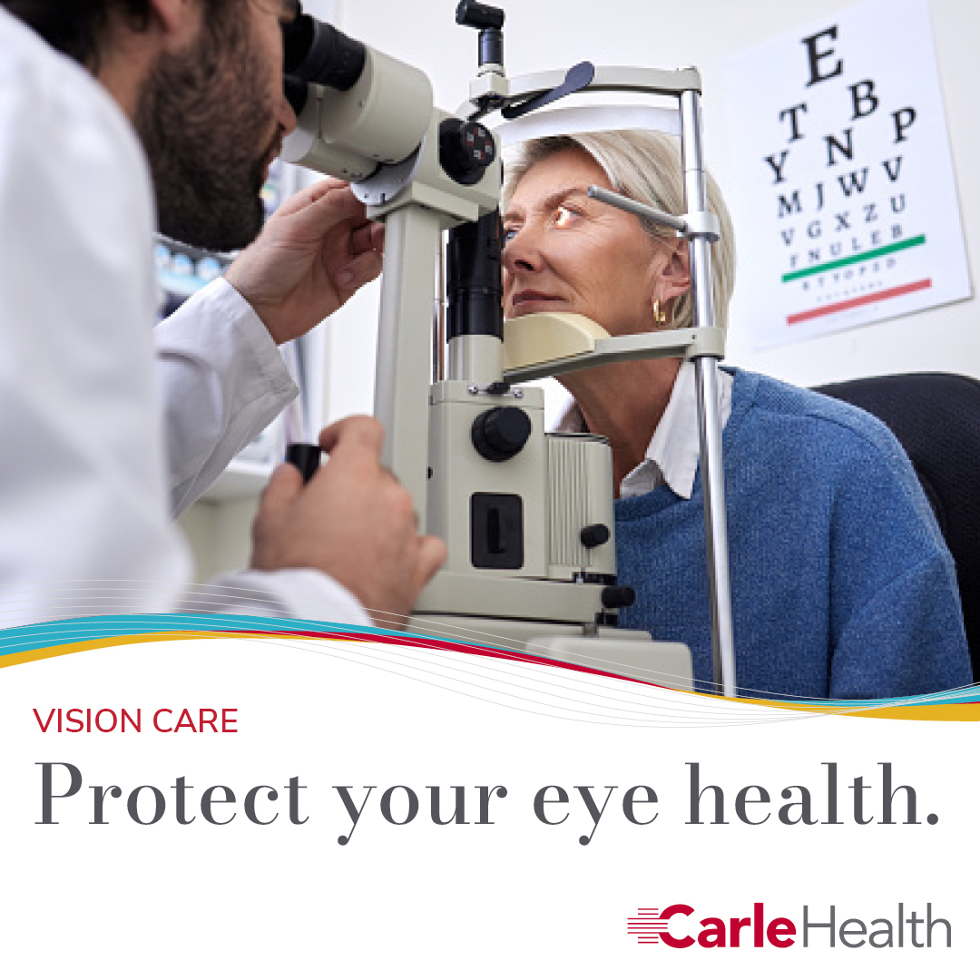 CarleHealth's tweet photo. Protect your vision with regular eye exams. We screen for glaucoma, diabetic retinopathy and more, early. Book your visit: https://t.co/158IzJi4Xq https://t.co/DDNS0UEgSp