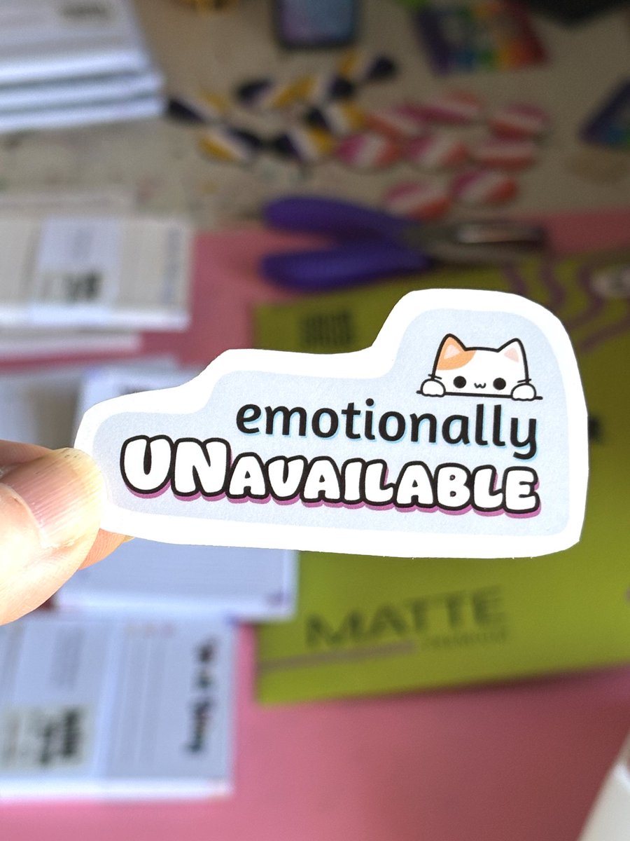 RestingPride's tweet image. Cutting out stickers all day every day right now! #stickers #buyhandmade #queerartist #mentalhealthmatters #laptopdecals