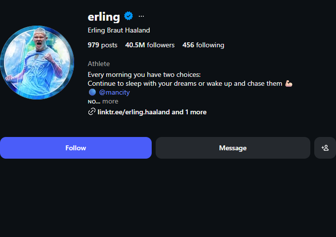 CelebRadar0's tweet image. 🔴 Erling Haaland instagram.com/erling Instagram Follower Update
Previous : 40,586,330
Current  : 40,580,217
Change   : -6,113 (lost) in the last 1.3d

#Instagram #Followers #erling #Stats