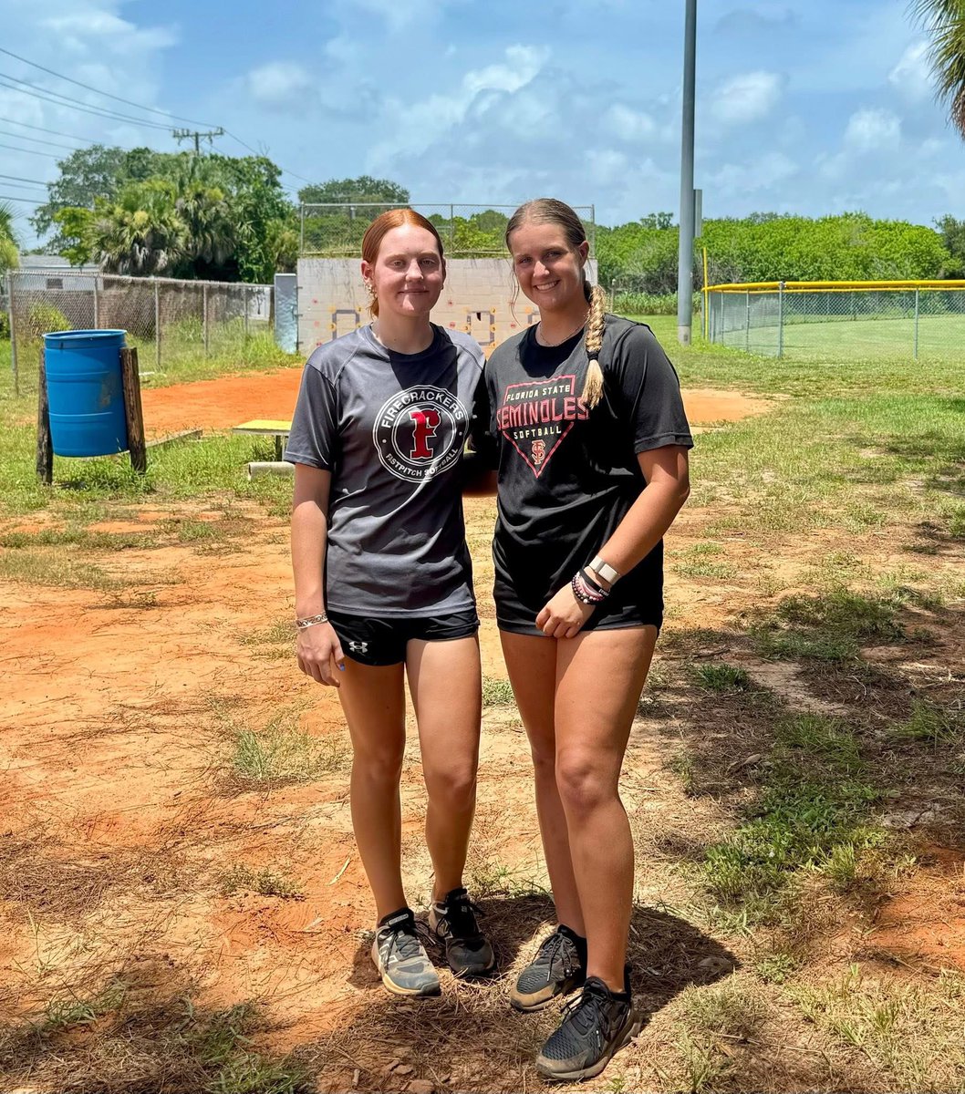 AddisonSteffen's tweet photo. Super proud of the Seminoles and @JazzFrancik2024, who has taught me a thing or 2 about pitching! @FSU_Softball @SoftballDown @CoastRecruitsSB @Topsiswear @DfwSho @TheBallplex @leobsbl @bcruz333 @LineDsoftball @ExtraInningSB @SBRRetweets @FastpitchAthRec @USASoftball @Seminoles https://t.co/WR4ajqtUHM