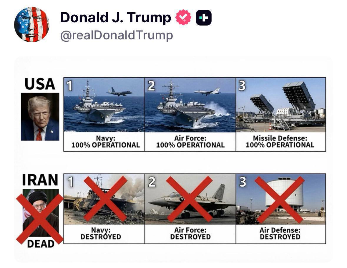 freedommesenger's tweet image. 🔴 دقایقی پیش ترامپ انتشار داد

#IranWar 
#Iran