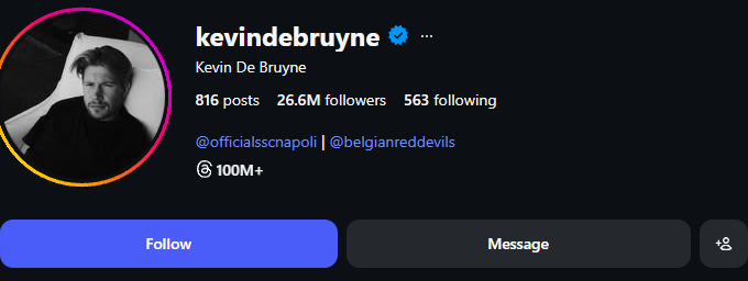 CelebRadar0's tweet image. 🔴 Kevin De Bruyne instagram.com/kevindebruyne Instagram Follower Update
Previous : 26,654,882
Current  : 26,649,038
Change   : -5,844 (lost) in the last 1.3d

#Instagram #Followers #kevindebruyne #Stats