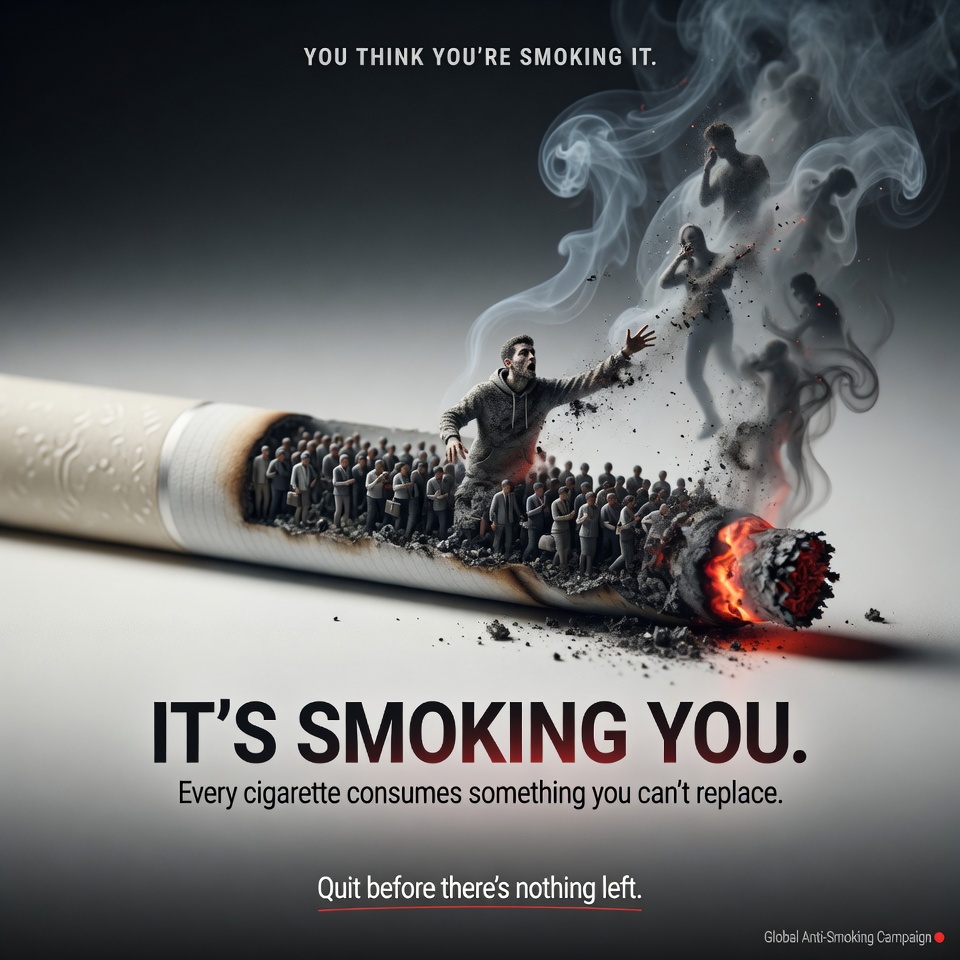 FittMedex's tweet photo. You think you're smoking it.
It's smoking you. 🚬

Every cigarette consumes something
you can't replace.

Quit before there's nothing left. 💙

#SmokingAwareness #QuitSmoking #NoSmoking https://t.co/Lx0mbVk3ob