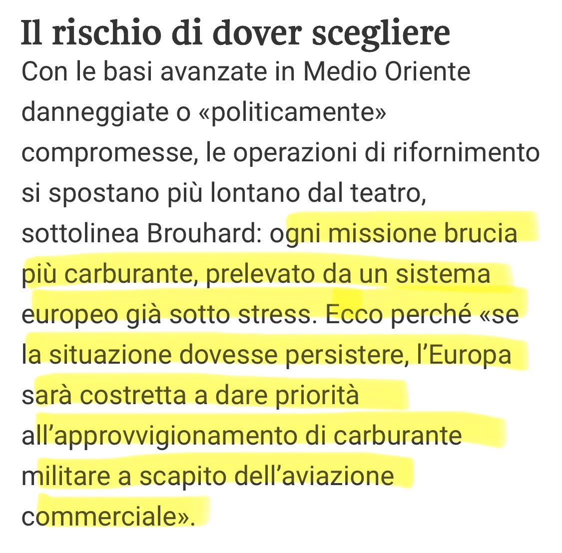 Bene bene, veniamo a sapere che i jet americani nelle basi #Nato europee, potranno in caso di mancanza di carburante, usare il cherosene destinato ai voli per trasporto civile nella #UE, lasciando gli aerei a secco e fermi a terra. E pure una pulitina ai stivali dei piloti, no ?!