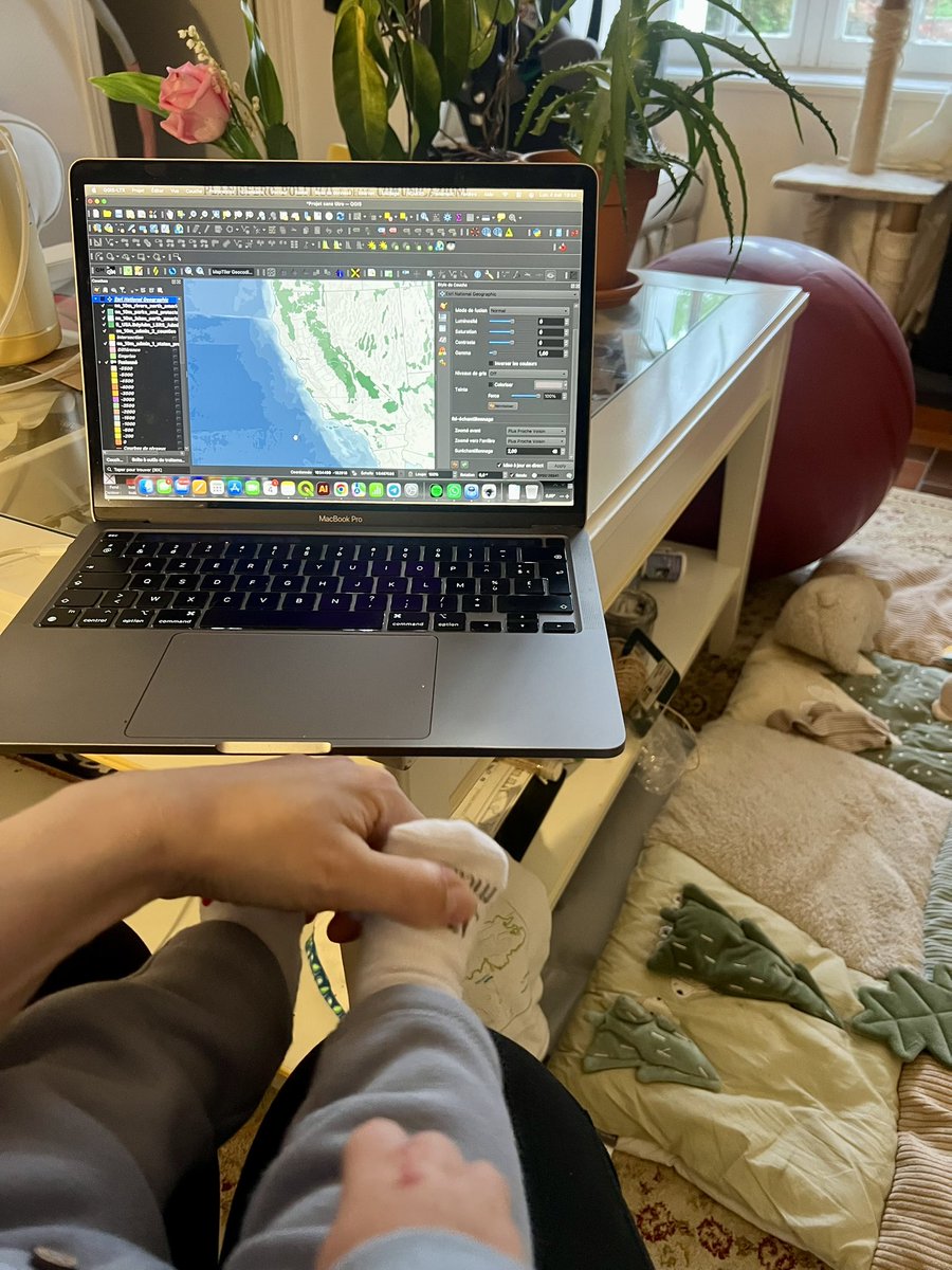 blambertcarto's tweet image. Utiliser QGIS avec un bébé, c’est tout un art 😅

#map #gis