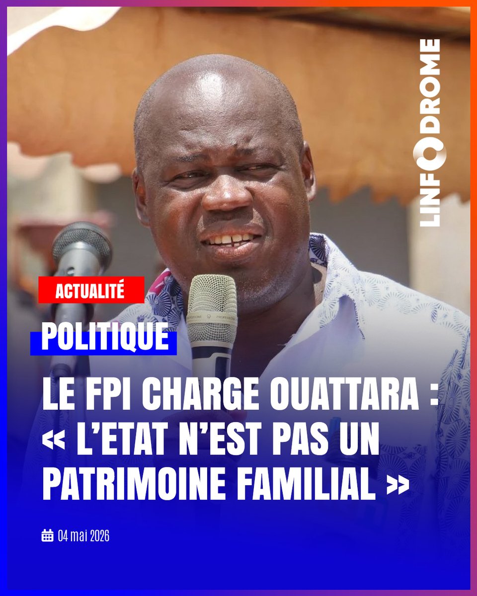 Linfodrome's tweet image. En meeting samedi dernier à Abobo, Jean-Marie Konin, vice-président du Front populaire ivoirien a vivement dénoncé « le népotisme » érigé en modèle de gouvernement depuis l’avènement au pouvoir du président Alassane Ouattara.

#Linfodrome