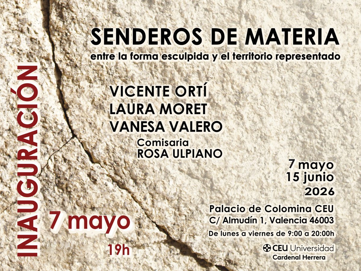 lauramoret_art's tweet photo. INAUGURACIÓN !! Jueves 7 de mayo a las 19 horas, os esperamos en el Palacio Colomina CEU en #valencia para descubrir "Senderos de Materia" 💚💚💚 #lauramoret https://t.co/mlaXwubWqd
