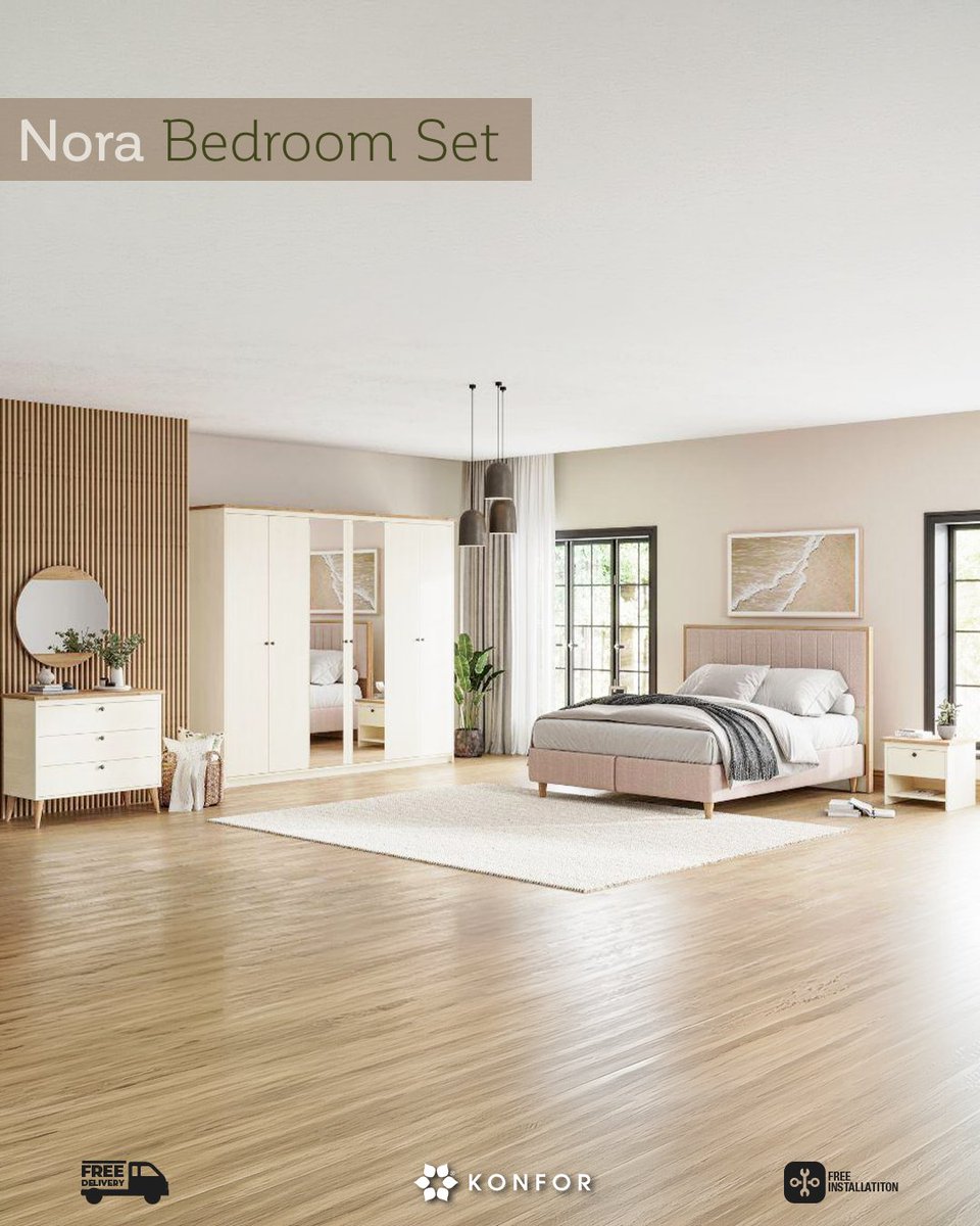 konforuk's tweet image. Simplicity is the ultimate sophistication. ✨ The Nora Bedroom Set brings Scandi-inspired warmth to your home with soft textures and natural wood finishes. 
#furniture #interiordesign #london#bedroomdecor #bedroomset #homedecor #homestyle
