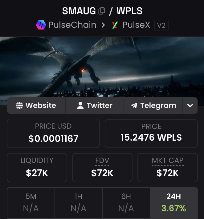 OpusEco's tweet photo. In 1937, Tolkien published The Hobbit — a story about a fire-breathing creature that sat on a finite asset, never sold, and watched everything around it become less valuable by comparison.

Ancient lore. Immutable code. Smaug lives on PulseChain now. 🔥

https://t.co/tDQvxmMZAl https://t.co/bYrJPmbyg1