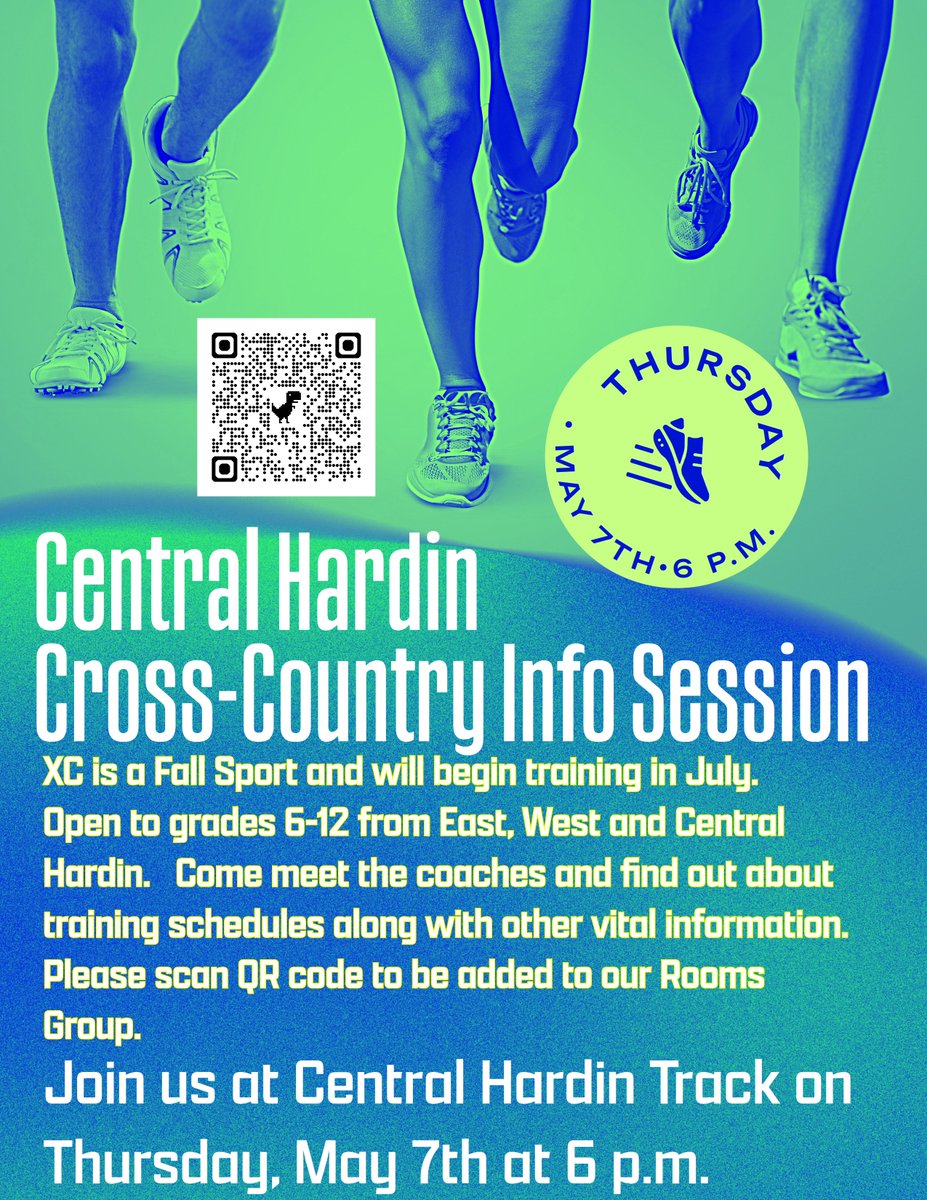 CHHSXC's tweet photo. This Thursday May 7th at 6 p.m. we have a informational meeting, for anyone interested in Cross-County for grades 6-12 which is a Fall Sport.  East, West, Central - Come meet the coaches as well as other items. https://t.co/P4LXCtC4y9