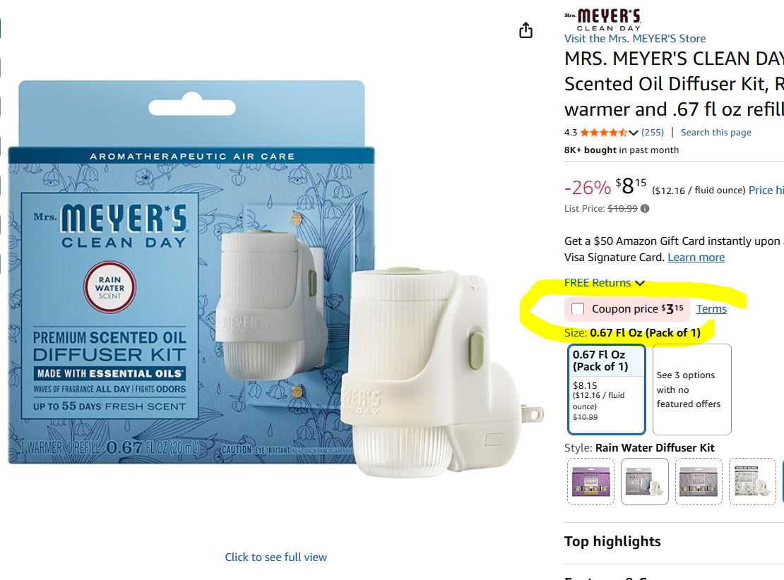 HeavenlySteals's tweet photo. 🔥 Mrs. Meyer’s Clean Day Premium Scented Oil Diffuser Kit only $2.74 (Reg $9.99) or $1.93. Big $5 coupon on this
1. Click https://t.co/wrrWzkgXO9
2. Clip the $5 off coupon
3. Do a subscribe &amp; save order to get the lower price https://t.co/1AuvlobsSr