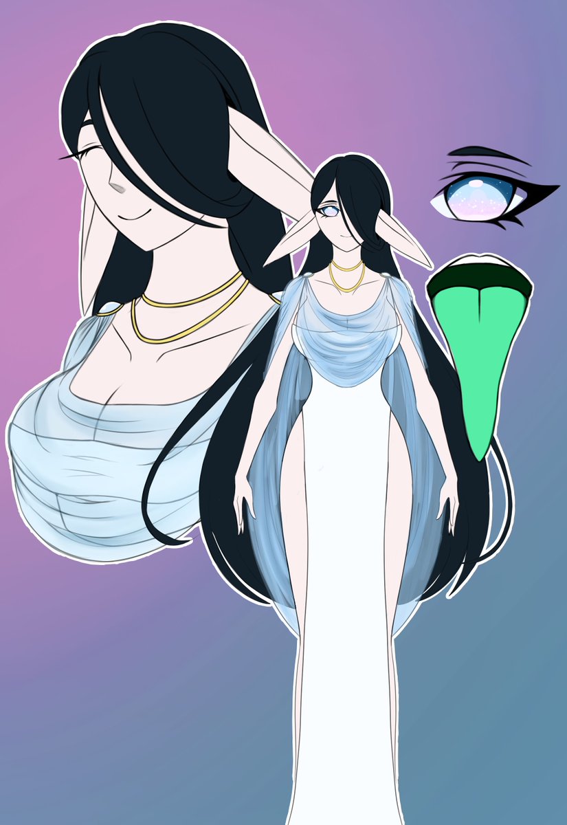 ChangelingN's tweet photo. This is Drop! She's an alien whose DNA was spliced with that of a human to test if their Genomes were compatible for aesthetic purposes. 

Date: Friday, January 2, 2026

#digitalart #Characterdesign #vgen #oc #NoAi https://t.co/tC15K0XHOT