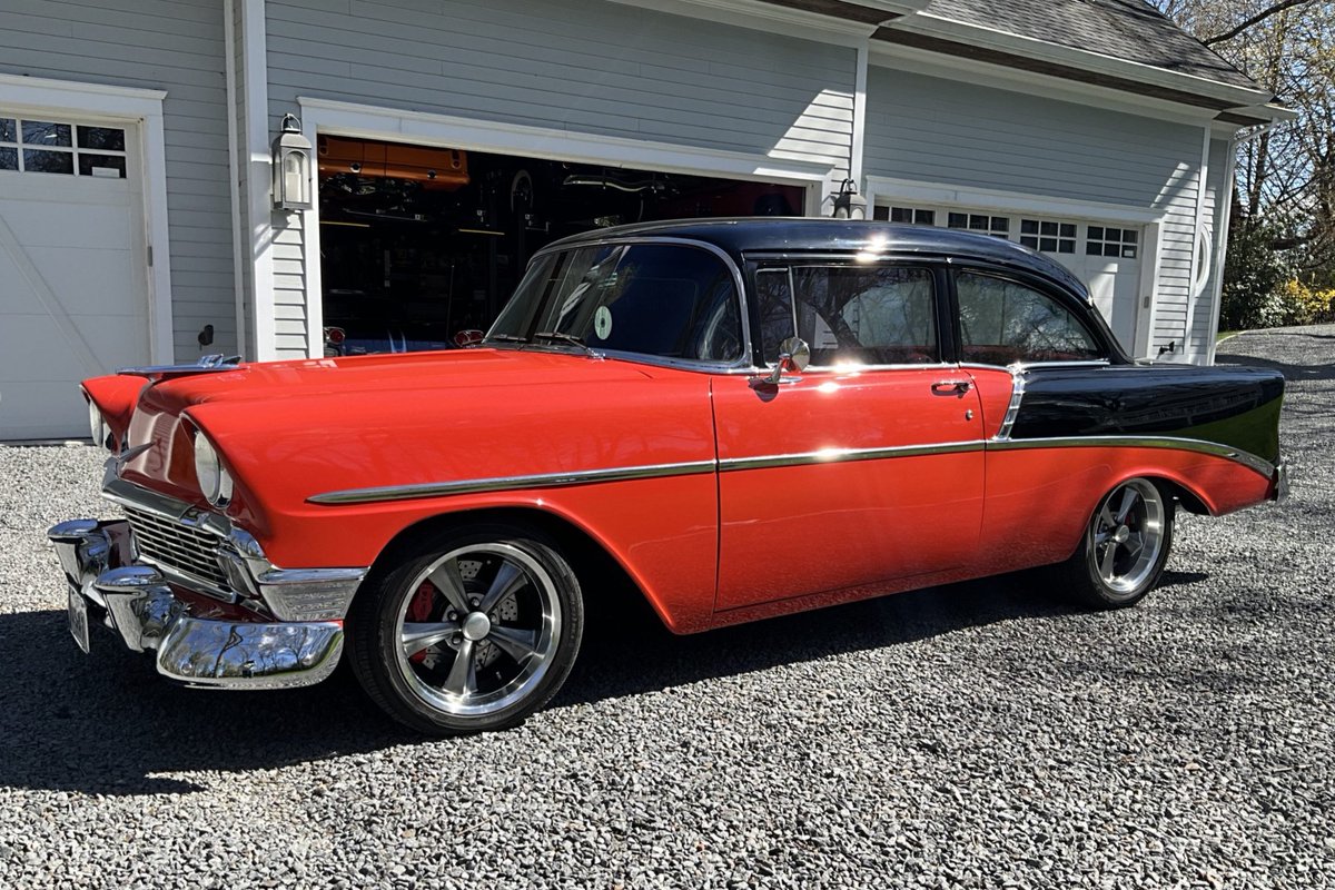CarsBuyText's tweet image. Market Watch- bringatrailer.com-383-Powered 1956 Chevrolet 210 2-Door Sedan 4-Speed: This 1956 Chevrolet 210 two-door sedan was repainted in… dlvr.it/TSMjRs  Selling Yours? - Text List to 21002 #sellmyvehicle #sellmytruck #carsforsale #sellmyclassiccar #carforsale