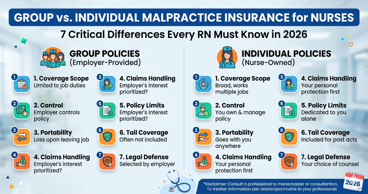 nurseseducator's tweet image. Group vs. Individual Malpractice Insurance for Nurses ⚖️

Think your employer fully protects you? Think again.

Learn the 7 critical differences 👇
 nurseseducator.com/group-vs-indiv…
#RNLife #Nursing