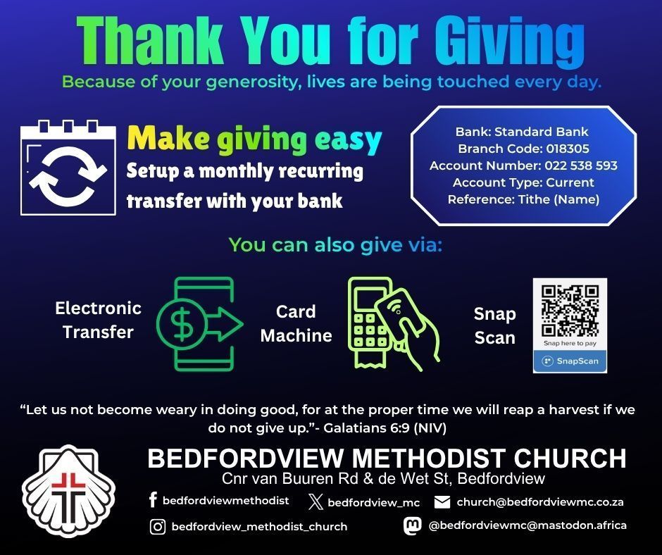 Bedfordview Methodist Church tweet media