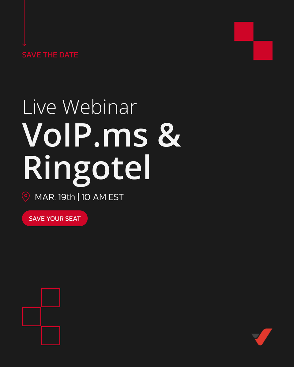 voipms's tweet photo. If you're offering voice services, your setup shouldn’t stop at basic call routing. 

On May 19, we’re hosting a live demo with Ringotel to show how you can deliver a full softphone experience using VoIPms.

What you’ll see: 

• Calling from desktop and mobile 
• User and extension setup 
• Call routing with VoIPms
• Full control over numbers and flows 

👉 Register here: https://t.co/Y2qZT5a10l  

---- 

Si vous proposez des services vocaux, votre configuration ne doit pas se limiter au simple routage des appels.  

Le 19 mai, nous organisons une démonstration en direct avec Ringotel pour vous montrer comment offrir une expérience complète de softphone grâce à VoIPms.

Au programme :  

• Appels depuis un ordinateur de bureau et un mobile  
• Configuration des utilisateurs et des postes  
• Routage des appels avec VoIPms
• Contrôle total des numéros et des flux  

👉 Inscrivez-vous ici : https://t.co/Y2qZT5a10l