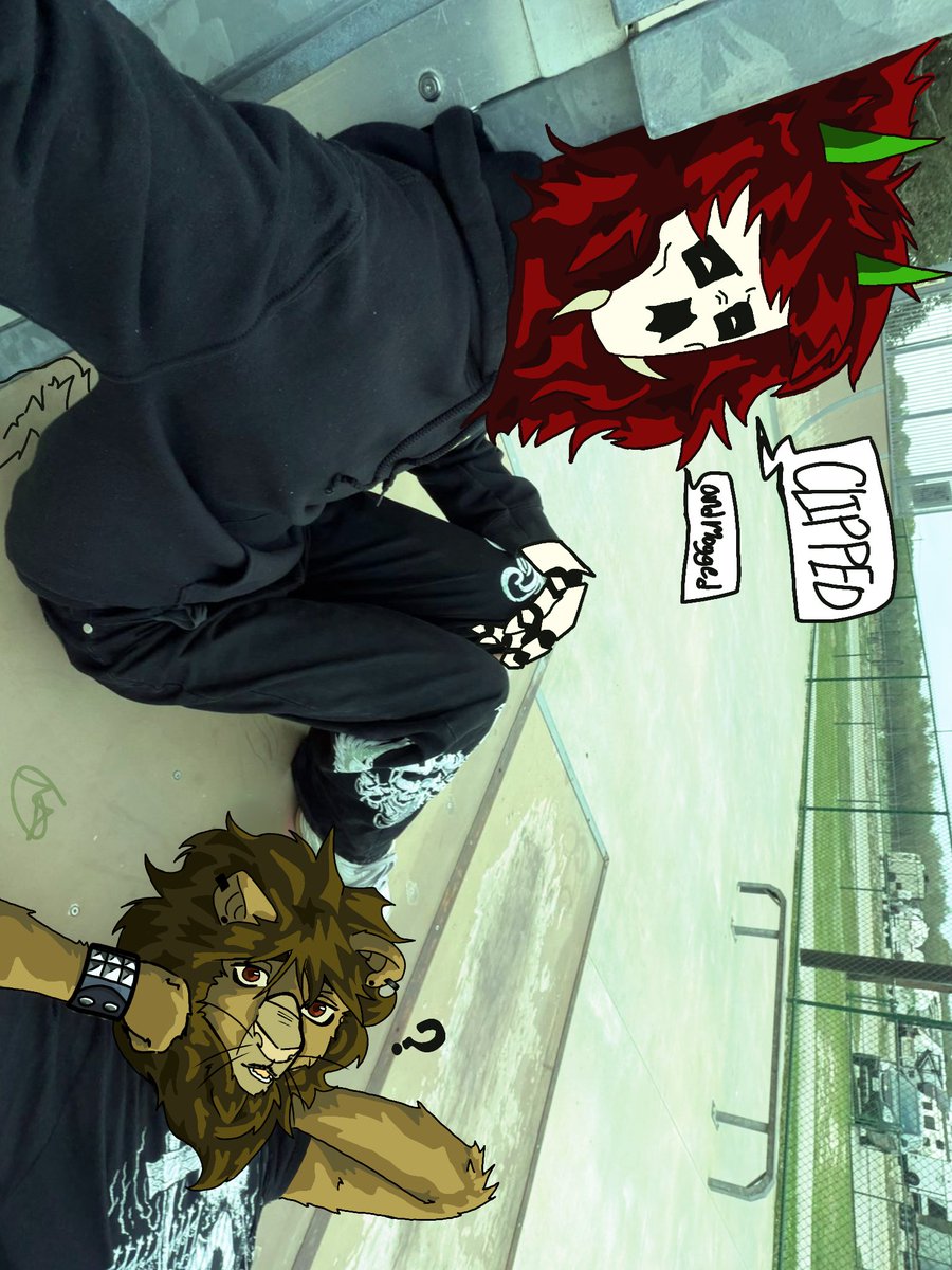 max1radd_'s tweet image. Me and my friend at the skatepark #fursona