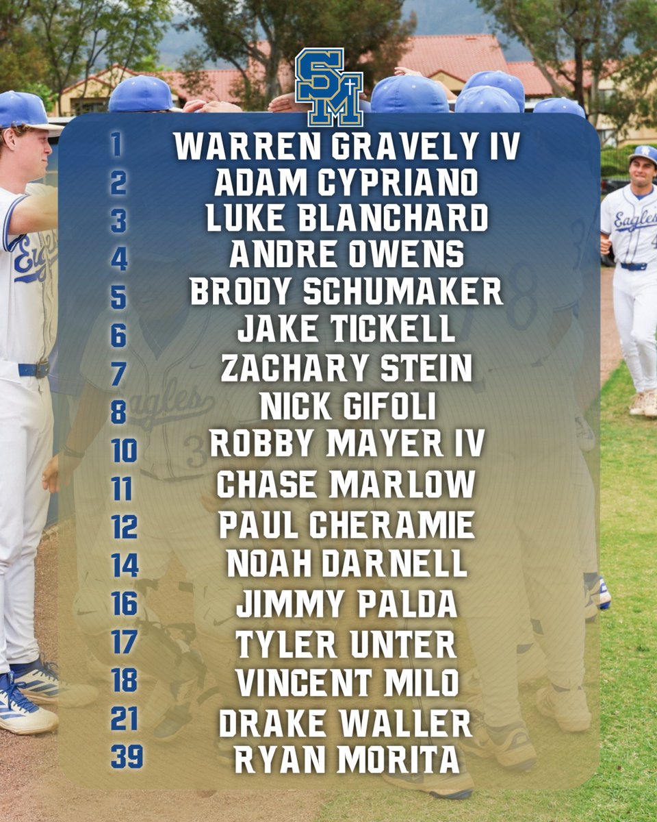 SMCHSBaseball's tweet photo. Congratulations to all of our graduating seniors, class of 2026!🎓🦅⚾
Come out to the ballpark and support our seniors tomorrow at 2:30 PM, for their senior day ceremony!
#wingmen | #wearesm https://t.co/nW9nLD2lHK
