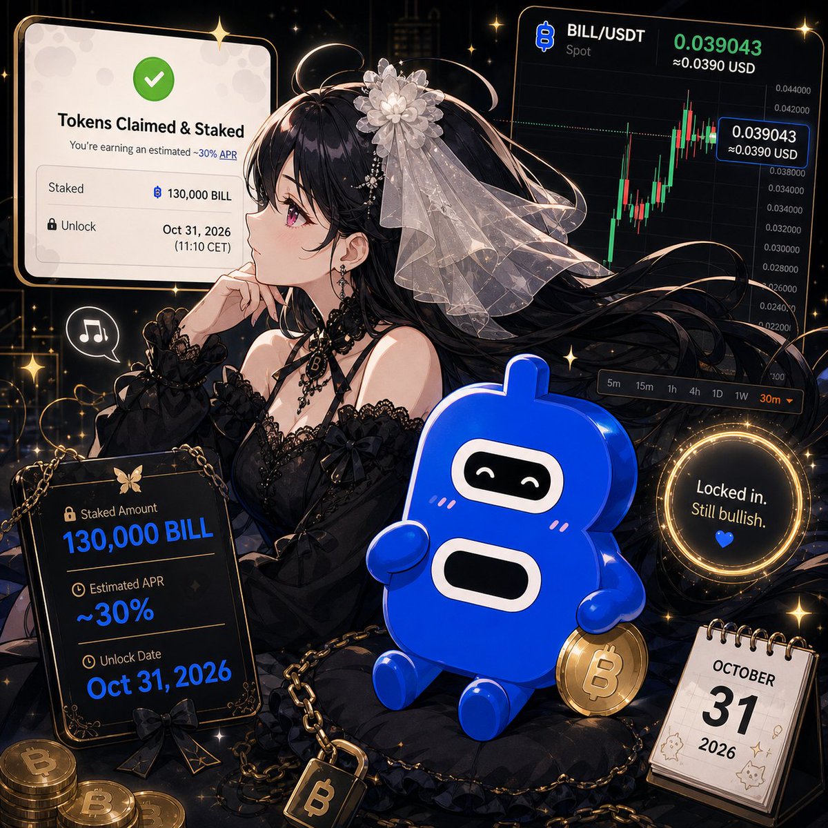 최근 핫한 <a href="/billions_ntwk/">Billions</a> , 저도 강제(?) 스테이킹 탑승했습니다 !!

130,000 $BILL 스테이킹 완료!!

진짜 관전 포인트는 언스테이킹 가능일이죠~

26년 10월 31일...ㅎㅎ

가격이 오르든 내리든 당분간 저는 그냥 <a href="/billions_ntwk/">Billions</a>  한 몸입니다

Web3 스테이킹은 늘 묘합니다. 수익 기회 같다가도,