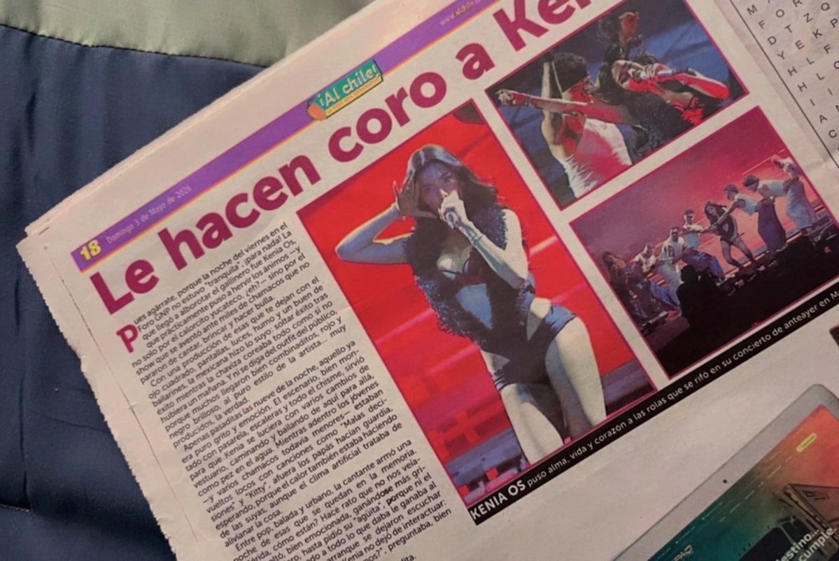 Kenia Os en el periódico.