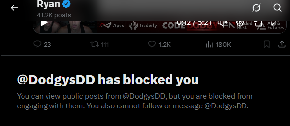 tradelikecago's tweet photo. hm i wonder why dodgy blocked me

wasn't even hate was just the truth😭 https://t.co/42pZrut1FQ