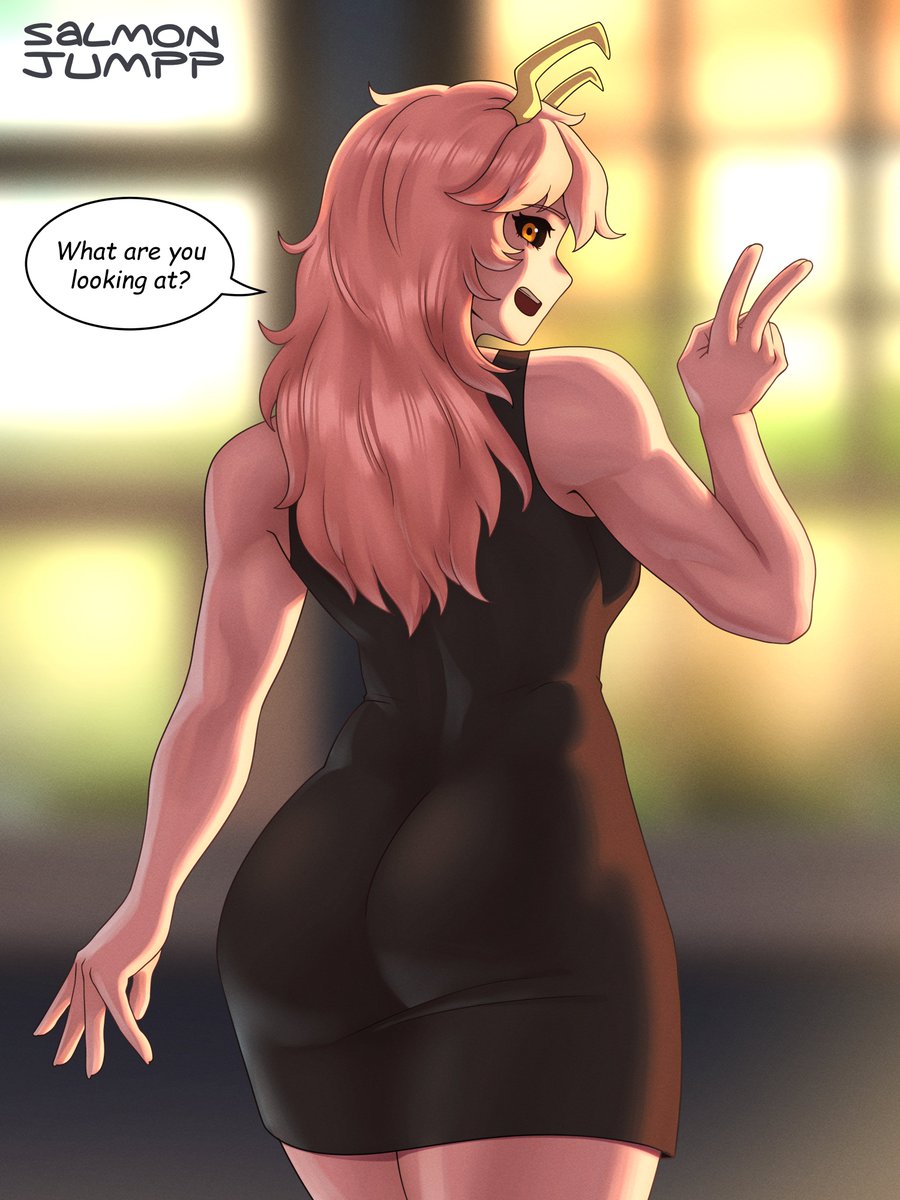 salmonjumpp's tweet image. Mina Ashido Looks Back