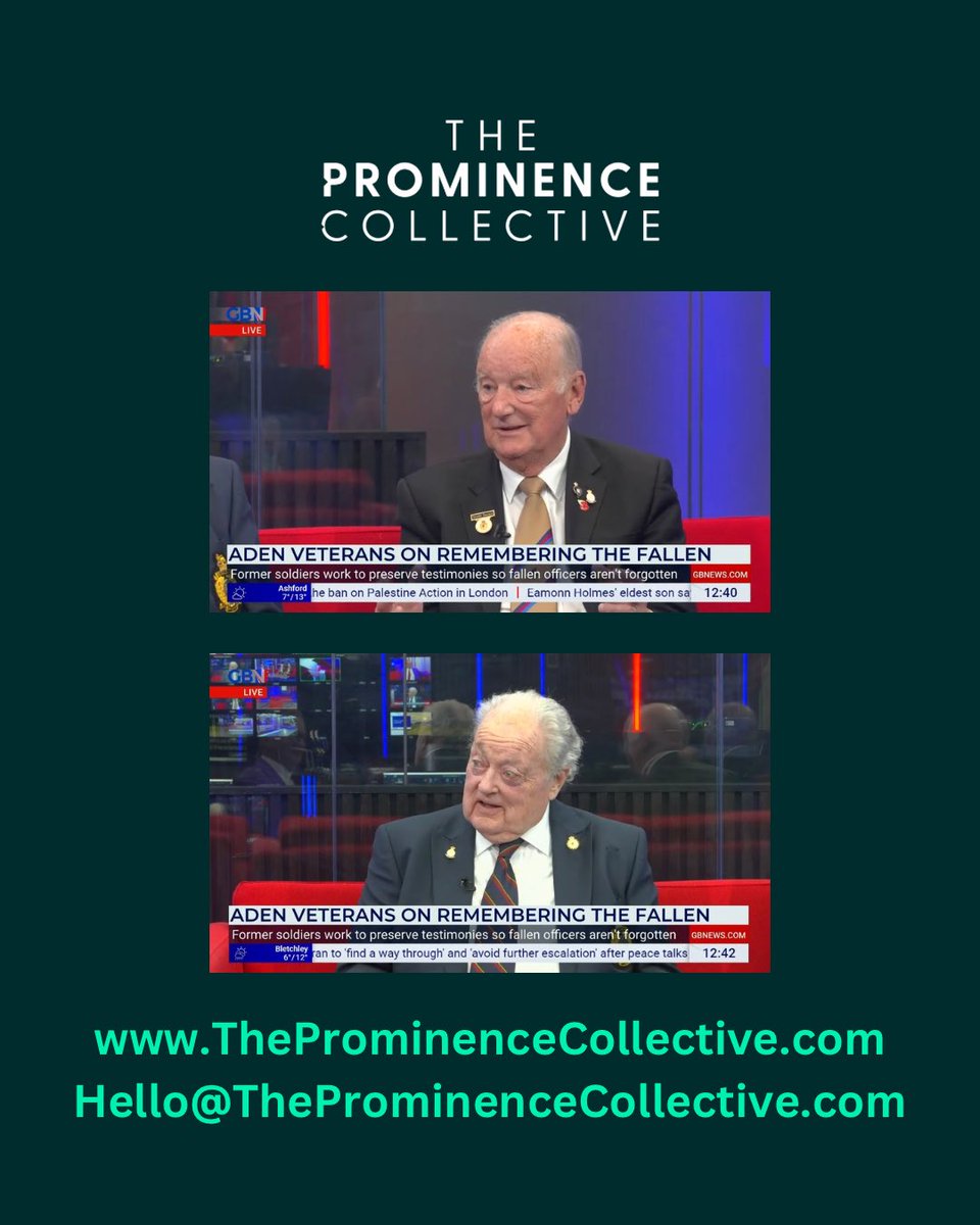 ThePromColHQ's tweet image. Important broadcast exposure for @Legasee_Archive, with Captain Stephen Weall and Major Clive Candlin appearing on @GBNEWS 📺

#MilitaryHistory #PublicRelations #Storytelling
