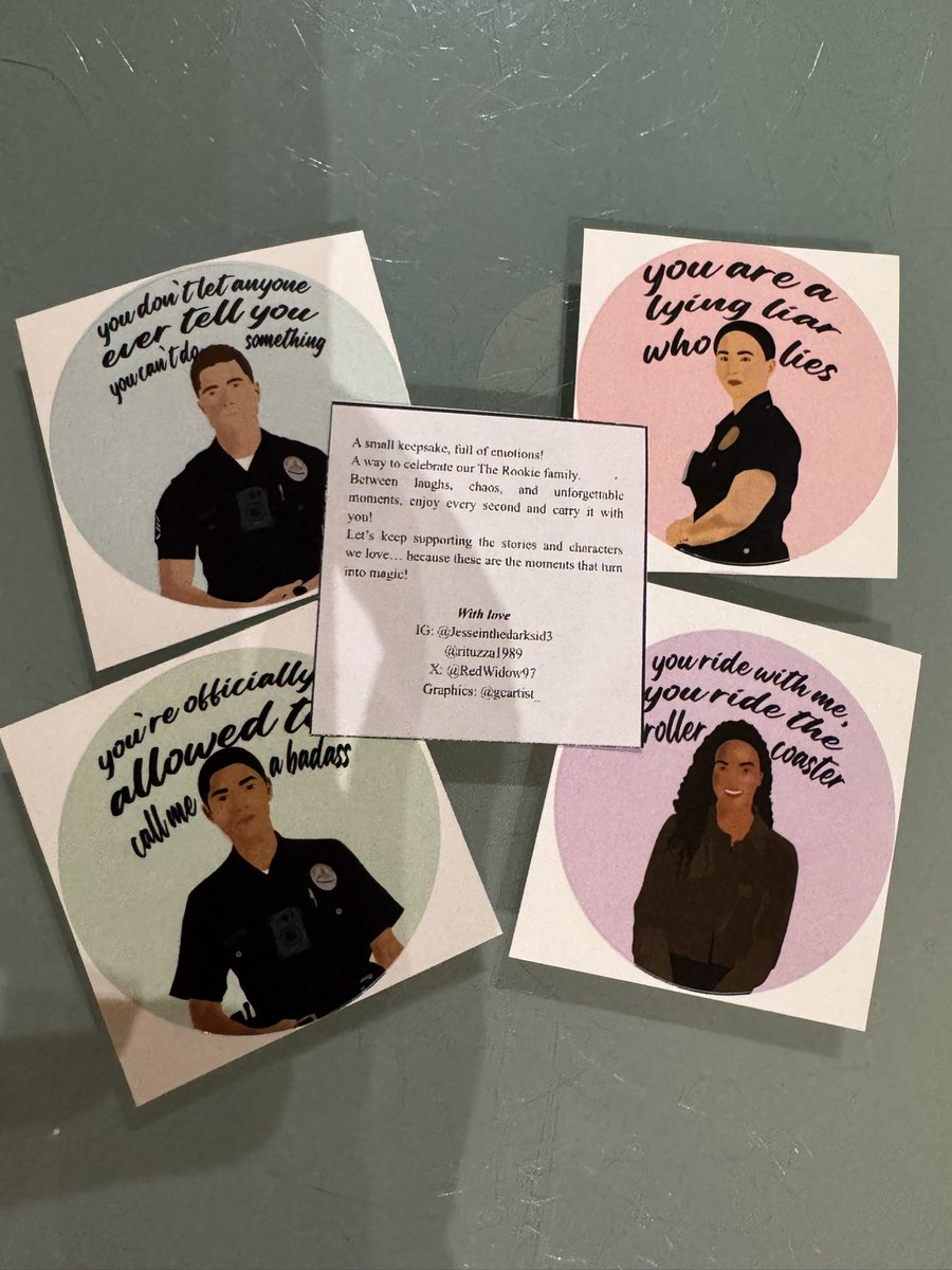 RedWidow97's tweet photo. @shepherd_aep and I, with @NightSkyEvents1 approval, made these pins &amp; stickers for all attendees as a gift✨

1 pin + 4 stickers inside (1 for each guest), plus a small note on the back 💛

#UCC2026 #NylaHarper #TimBradford #LucyChen #CelinaJuarez https://t.co/RnS3wVikD3