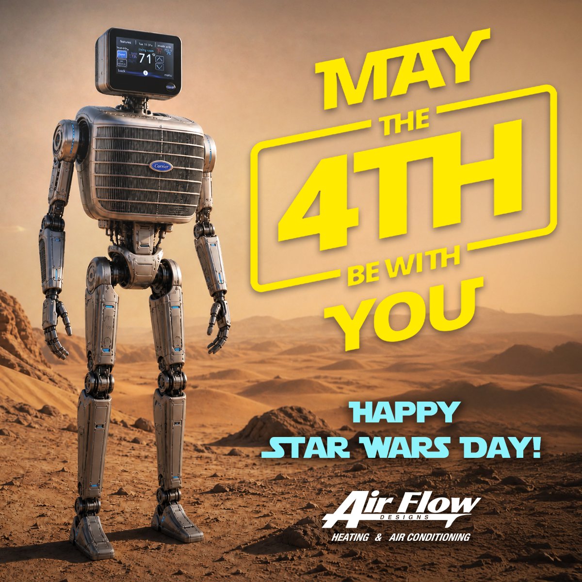 AirFlowDesigns's tweet photo. Happy Star Wars Day! #MayThe4th #HVAC #AirFlowDesigns https://t.co/79dHnyCEyZ