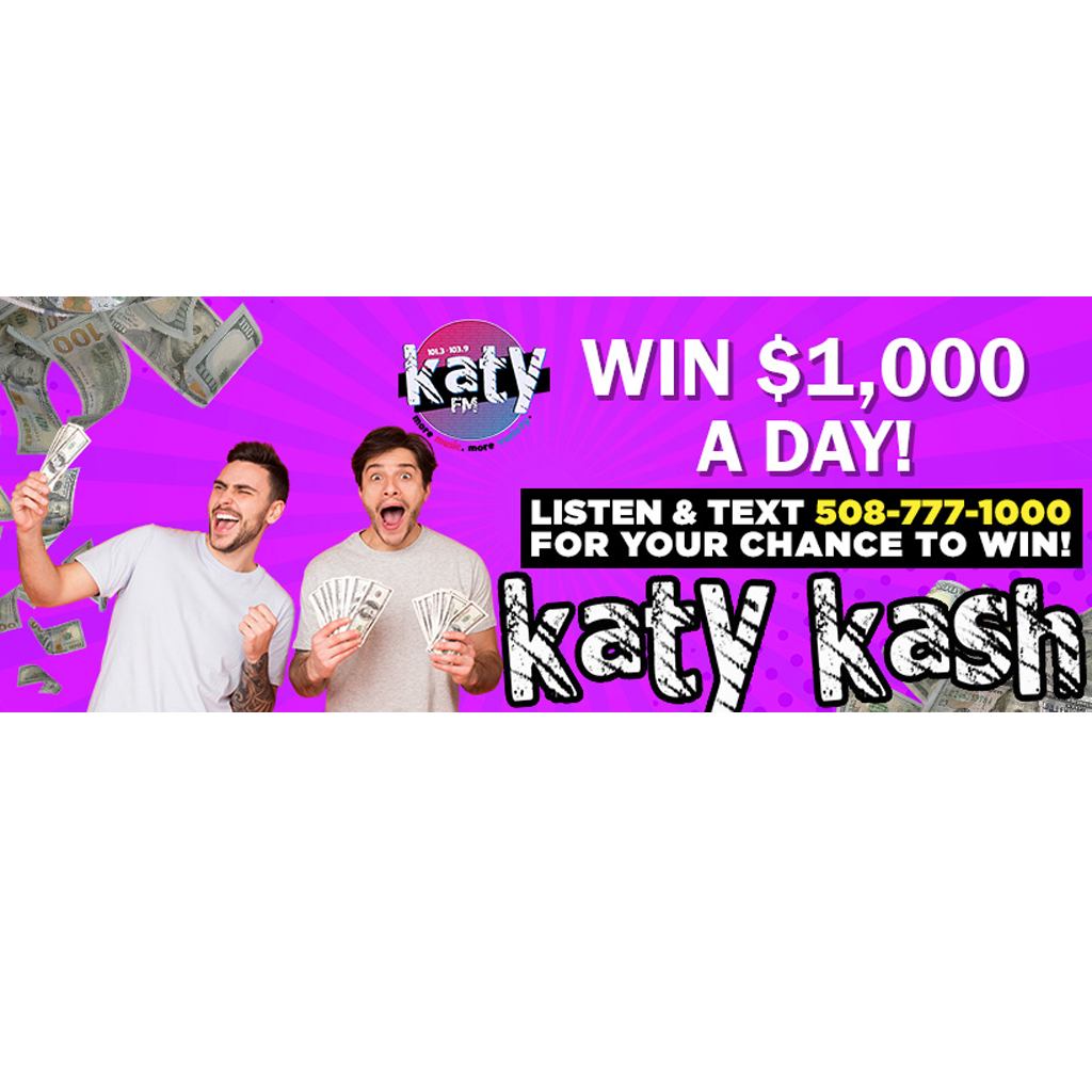 💰 What would YOU do with $1,000?
Win $1K A DAY (M–F) for 6 weeks = $30K! 😱💸
🎧 9AM • 12PM • 3PM • 6PM
📲 Text keyword to 508-777-1000

#KATYFM #KatyKash #WinCash