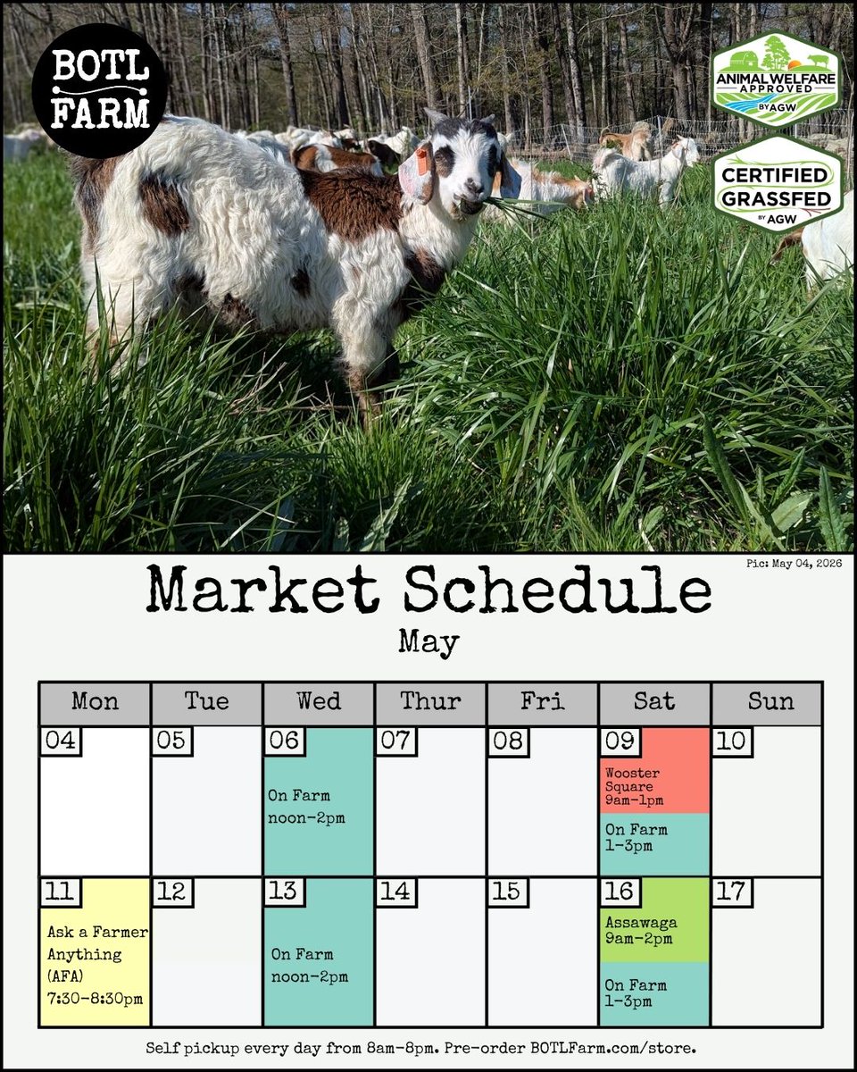 BOTLFarm's tweet photo. Assawaga farm stand opening day and plant sale is less then 2 weeks away. Not only will we be there with our pork, eggs, and stew hens, we will be have grass fed beef from our friends at Stone Hill Farm. Assawaga will have a full selection of plants along with veggies. https://t.co/CQbM4rH9mM