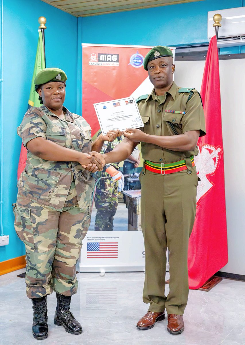 CImpacs's tweet photo. @cimpacs, in collaboration with @MAGsaveslives and with U.S. support, successfully delivered an Armoury &amp; Ammunition Storekeeper Course in Saint Kitts and Nevis (13–17 Apr 2026), training 19 law enforcement officers and strengthening safe weapons management. 
#CaribbeanSecurity https://t.co/0iaw8uskI1