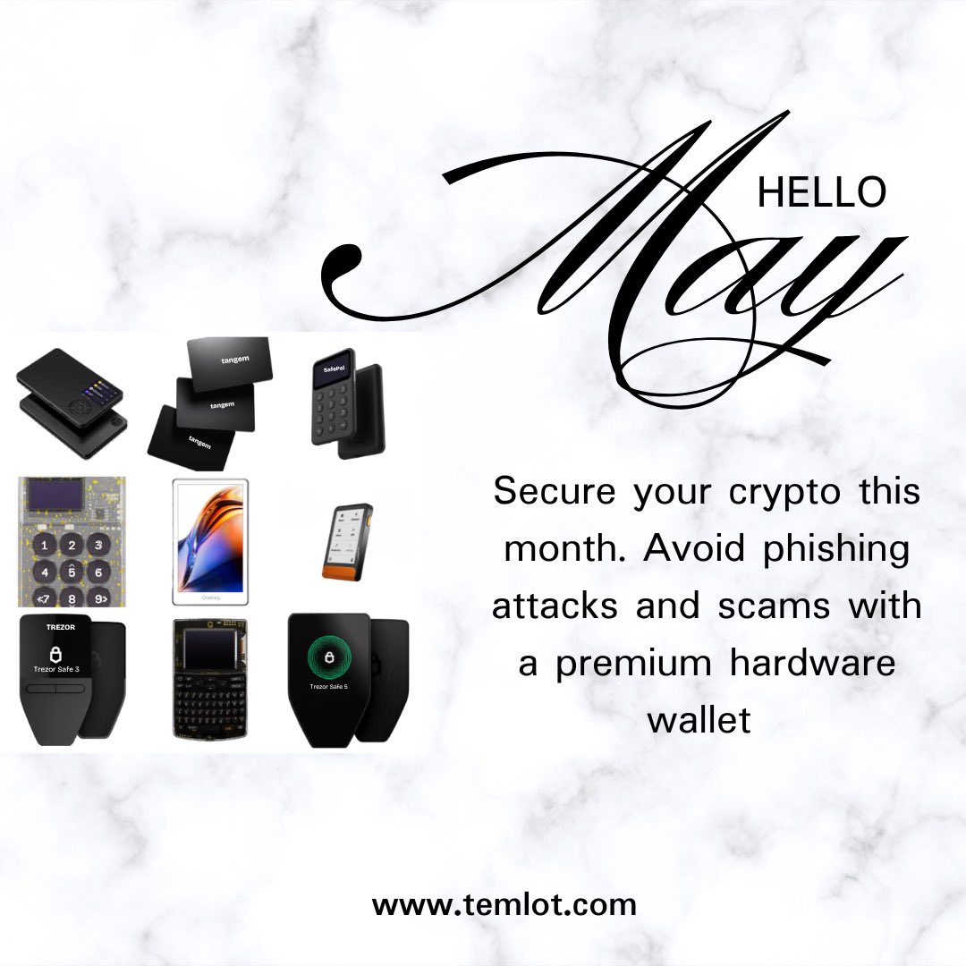 Temlot_com's tweet photo. A new month is a new chance to take control of your crypto. Temlot delivers the world's best hardware wallets to your door in Nigeria. What are you waiting for?
Log on to https://t.co/GYgXC0LsPF to get started https://t.co/1iNiEazqrg