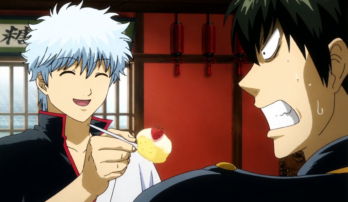 malewife gintoki baking a birthday cake for his man