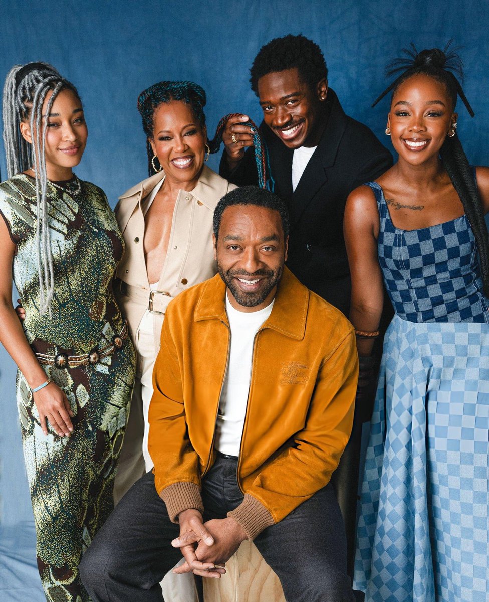 UpdatesCOBAB's tweet photo. Amandla Stenberg, Regina King, Chiwetel Ejiofor, Damson Idris and Thuso Mbedu pose for Entertainment Weekly during CinemaCon 2026 for #ChildrenofBloodandBone. https://t.co/4YQL1nV6Dg