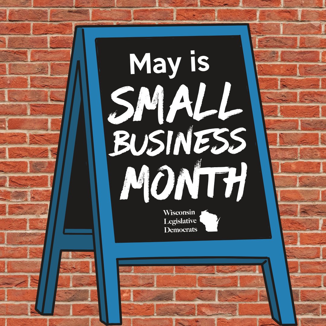 SenateDemsWI's tweet photo. About 98% of Wisconsin employers are small businesses which provide 1.2 million jobs. During Small Business week and month (and every month) let's support our neighbors who create these businesses and who are struggling with rising costs due to Trump's failed policies. https://t.co/Pvm5go5IOE