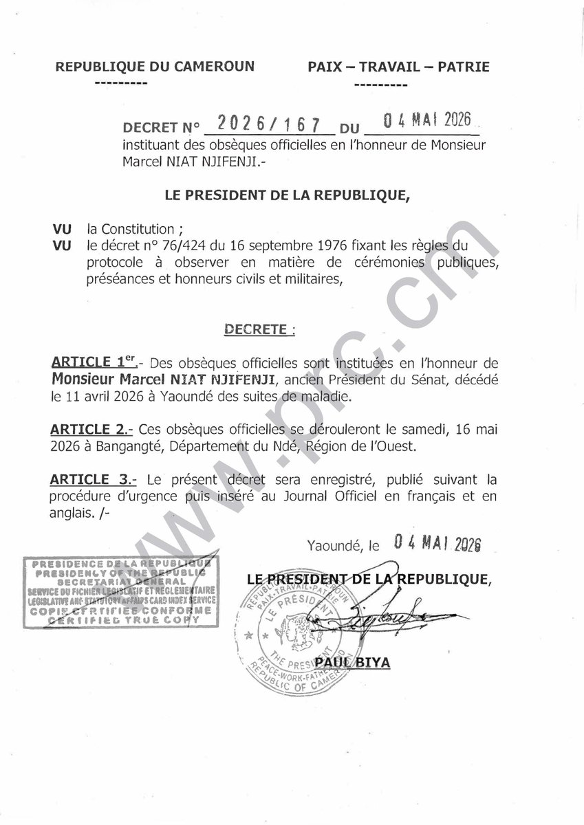 President Paul BIYA tweet media
