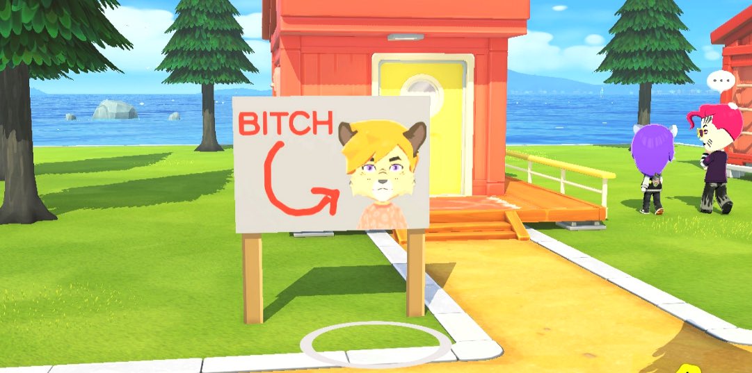 WonderfulDire's tweet photo. Alright alright as much as I regret it I finally made Torulf in tomodachi life. I also put up a sign in front of his house to warn all my islanders 

(I’m also planning on putting barbed wire fencing around his house when I unlock it heh…)
#dawnchorusvn https://t.co/tXYYNwIxzq
