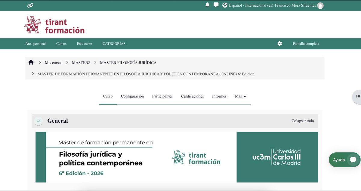 morasifuentes10's tweet image. Dicté la Lección 6 "ALGUNAS TEORÍAS DEL DERECHO CONTEMPORÁNEAS" en el #Máster de #Formación Permanente en #FilosofíaJurídica y #Política que desde el @idhbc_uc3m - @uc3m coordinan los profesores, @Rarfid y @patcuenca para #Formación @Tirant_ESP. ¡Muchas Gracias! @Tirantmexico
