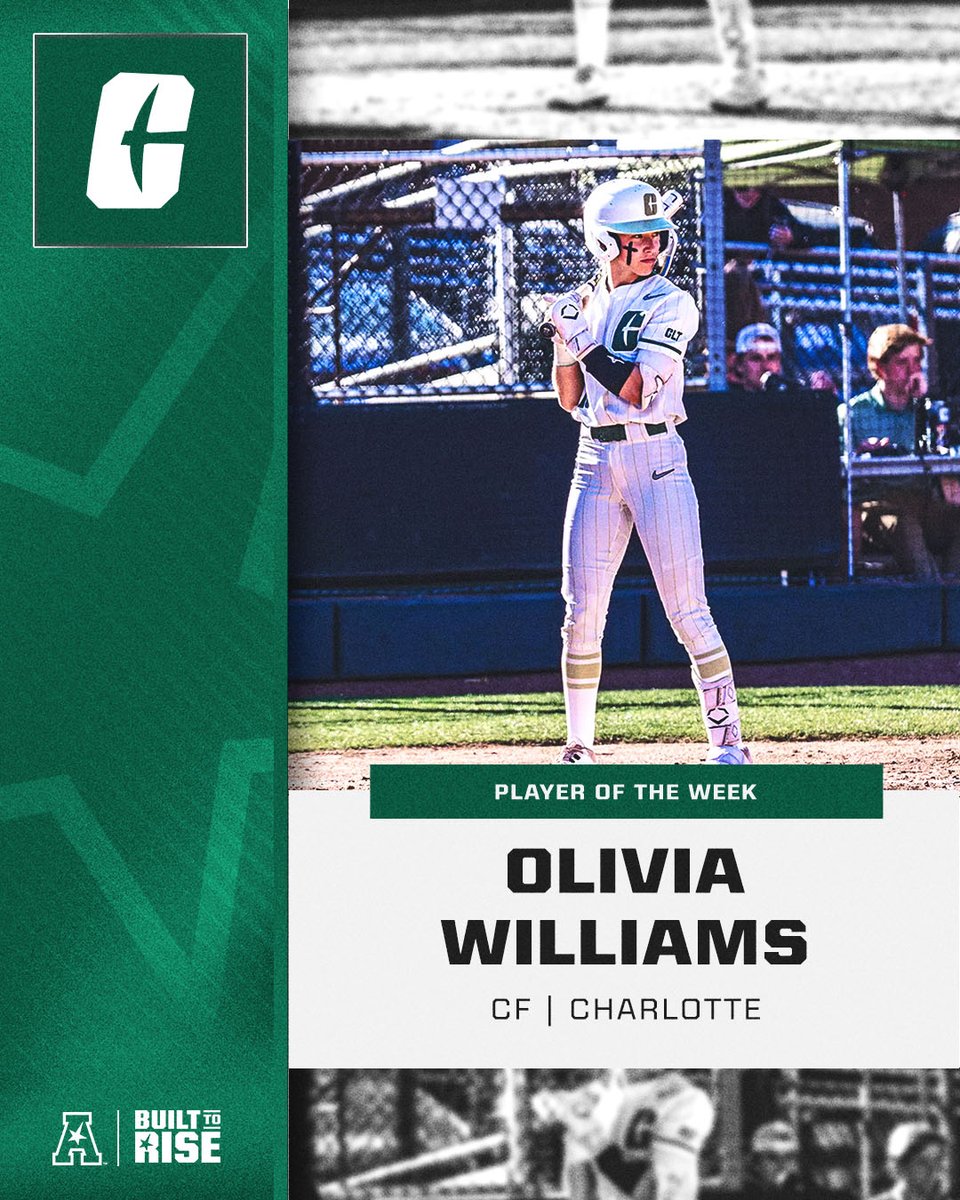 American_Conf's tweet photo. Player of the Week🥎

Olivia Williams x @CharlotteSB  ⛏️

#BuiltToRise x #AmericanSB https://t.co/XfWtKT3TeO
