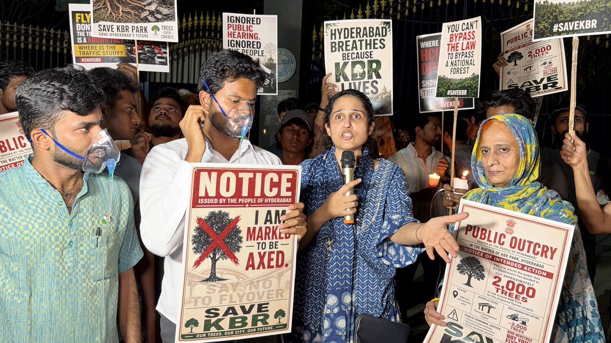 VijayMallangi's tweet image. Hyderabad Breathes because KBR Lives.
We demanded sustainable and mass transit over flyover &amp;amp; underpasses that will choke KBR NATIONAL PARK. 

No Environmental Impact Assessment &amp;amp; ESZ Demarcation. Why? Let us breathe 🙏

#savekbr #saynotoflyover #savetrees