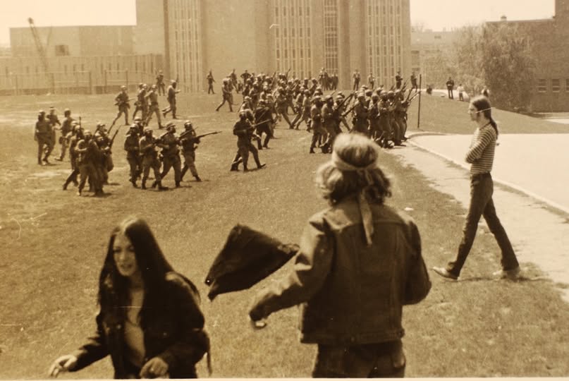 On this day, May 4th, 1970, the Ohio National Guard killed four unarmed students at Kent State University during a protest against the Cambodian Campaign expansion of the Vietnam War. T