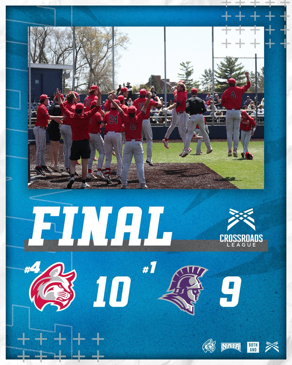IWUWildcats's tweet photo. 🚨DOWN GOES #1🚨

@indwesbaseball forces a winner take all for the Crossroads League Championship against #1 Taylor at 3pm!🔥💪

@IndWes // @NAIABall 

#BothAnd #TheRightWayToPlay https://t.co/e6IJ4nRAHO