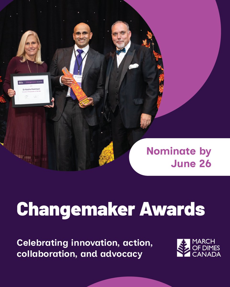 marchofdimescda's tweet image. Do you know a person or organization that’s championing equity, empowering ability and making powerful change for people with disabilities in Canada? Nominate them for a #MODCChangemakerAward at bit.ly/CMA_TW by Friday, June 26. Repost to spread the word! #Disability
