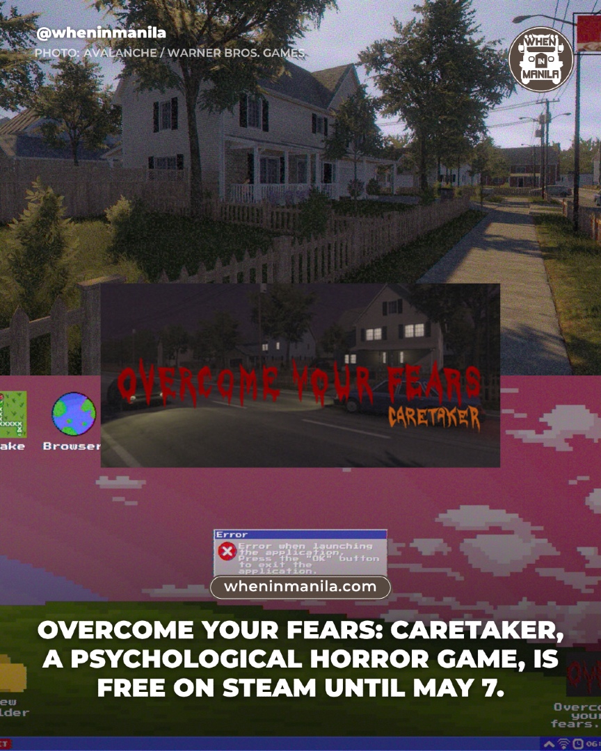 WhenInManila's tweet image. Overcome Your Fears: Caretaker is free on Steam until May 7! 🔥 #FreeGame #WIMPlays

Get it here: store.steampowered.com/app/3550490/Ov… 🎮