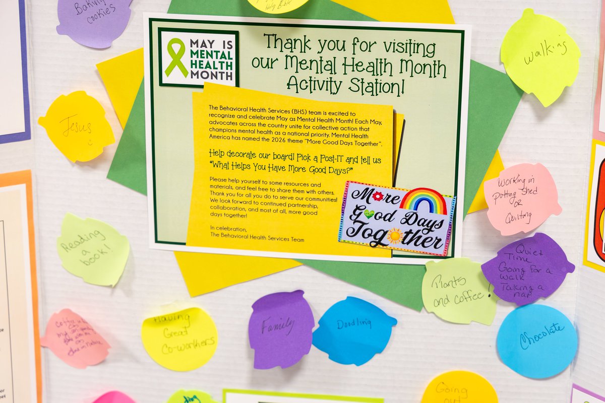 CLIU21's tweet image. 💚 May is Mental Health Month 💚, and we're asking the question, "What helps you have more good days?" 

We had a place for IU21 members to tell us as well as an art show from students and employees!

#helpingchildrenlearn #MentalHealthMonth #specialeducation #pennsylvania