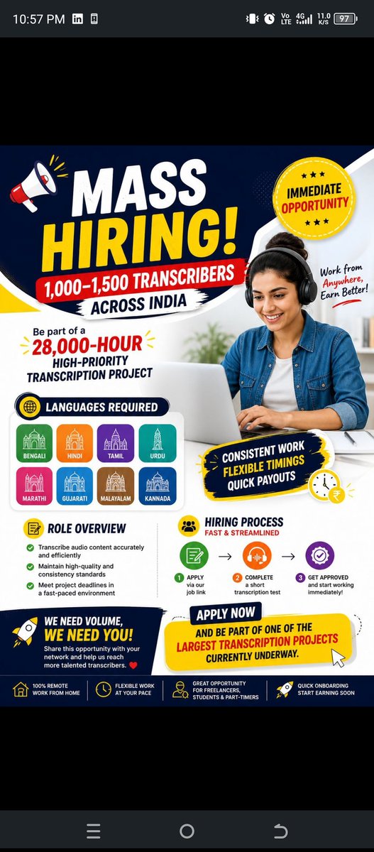 Contest4india's tweet photo. #Translation #Transcription #onlineproject #onlinework #workfromhome #WFH #remotework https://t.co/elShgLKLnj