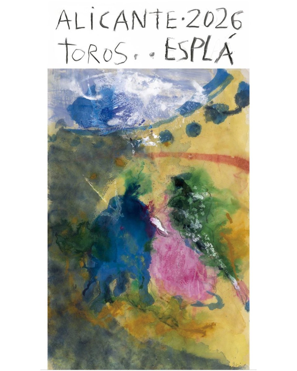 Miquel Barceló rinde homenaje a Luis Francisco Esplá en el cartel anunciador de la Feria de Hogueras.

La obra del genial artista mallorquín ha sido presentada esta tarde en el transcurso de la gala del Pregón Taurino, que corre a cargo del periodista y escritor Rubén Amón.