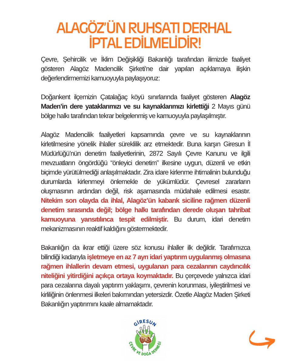 Giresun Çevre ve Doğa Derneği tweet media